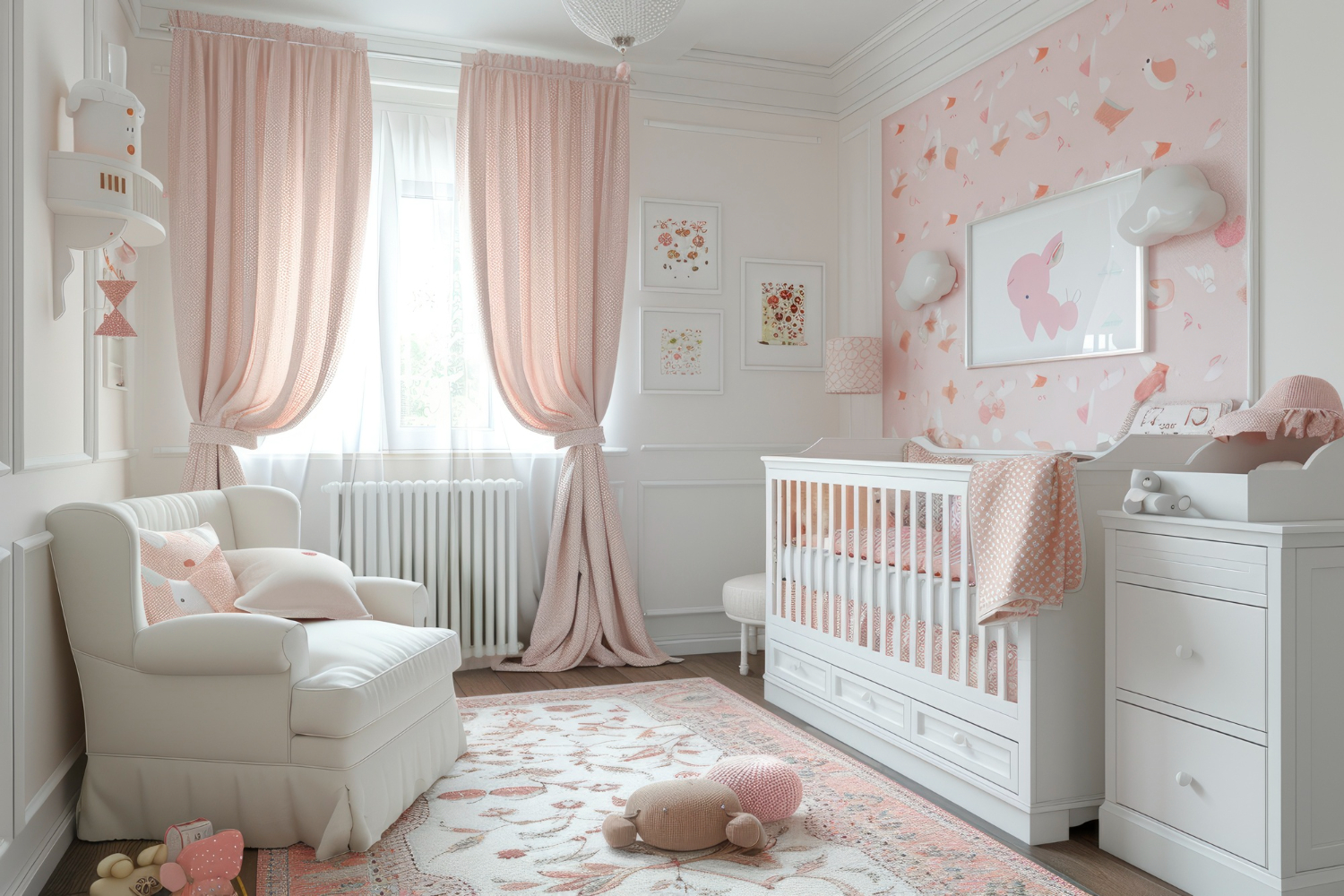 Safe and comfortable baby products for hotels including cots, high chairs, strollers, and wall-mounted changing stations