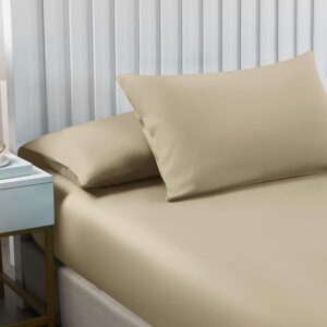 Maples Premium Solid Color Fitted Bed Sheets, Unveiled with 180 Thread Counts, a Spectrum of Colors and Sizes for Your Ultimate Comfort. - Image 2