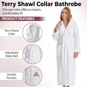 Maples Terry Bathrobe with Shawl Collar and Pockets – 100% Cotton, 350 GSM, Soft and Comfortable - Image 4