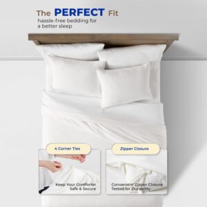 Maples Pure White Polycotton Duvet Cover – Available in 144 to 300 Thread Counts and Multiple Sizes - Image 4