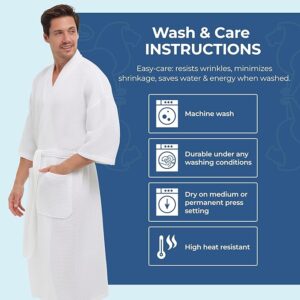 Maples Waffle Bathrobe with Shawl Collar and Pockets – 100% Cotton, 350 GSM, Soft and Comfortable - Image 5