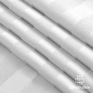 Maples Stripe 100% Cotton Duvet Cover with Flap – Elegant 0.5, 1 & 3 CM Stripes in White, Available in 300 Thread Counts and Multiple Sizes - Image 4