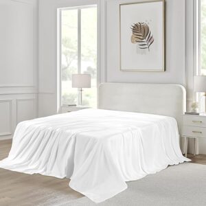 Maples Pure White Polycotton Flat Sheets - Available in Multiple Sizes - Image 1
