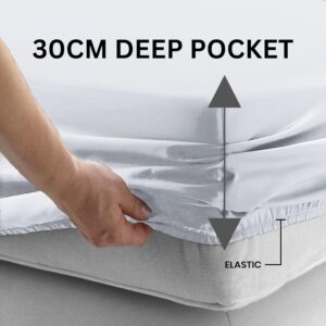 Maples Pure White 100% Cotton Fitted Bed Sheet – Available in 220 & 300 Thread Counts and a Range of Sizes for Ultimate Comfort. - Image 4