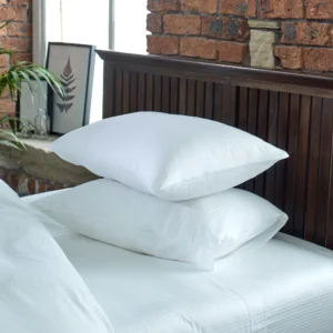 Maples Stripe Polycotton Pillow Cover with Flap, featuring elegant stripes of 0.5, 1 and 3 CMS. Indulge in luxury 300 thread count and find your ideal fit among a range of sizes and a multitude of color options. - Image 1