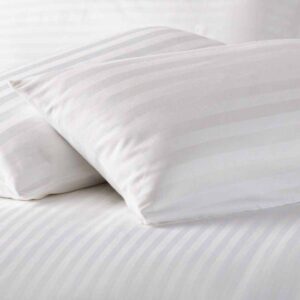 Maples Stripe 100% Cotton Pillow Covers – Elegant 0.5, 1 & 3 CM Stripes in White, 300 Thread Count, Available in Multiple Sizes - Image 2