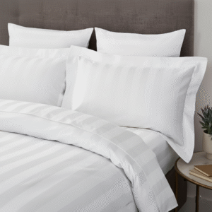 Maples Stripe 100% Cotton Pillow Covers – Elegant 0.5, 1 & 3 CM Stripes in White, 300 Thread Count, Available in Multiple Sizes - Image 3