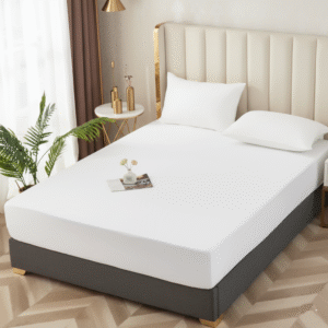 Maples Premium Pure White Polycotton Fitted Bed Sheet – Choose from 144 to 300 Thread Counts and Multiple Sizes for Luxurious Comfort. - Image 1