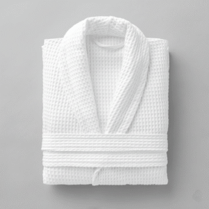 Maples Waffle Bathrobe with Shawl Collar and Pockets – 100% Cotton, 350 GSM, Soft and Comfortable - Image 1