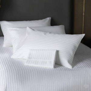 Maples Stripe 100% Cotton Pillow Covers – Elegant 0.5, 1 & 3 CM Stripes in White, 300 Thread Count, Available in Multiple Sizes - Image 1