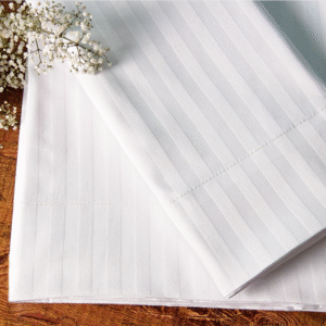 Maples Stripe 100% Cotton Flat Sheet – 0.5, 1, and 3 cm Elegant Stripes, 300 Thread Count, Available in White and Multiple Sizes - Image 3