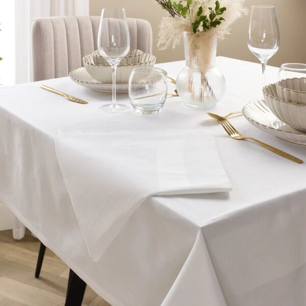 Hotel Pure Luxury Satin Band Tablecloth 228 x 274cm