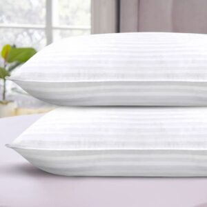 Maples Stripe 100% Cotton Pillow Covers – Elegant 0.5, 1 & 3 CM Stripes in White, 300 Thread Count, Available in Multiple Sizes - Image 3