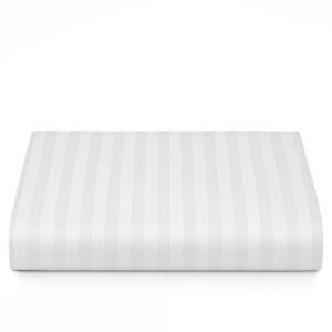 Maples Stripe 100% Cotton Flat Sheet – 0.5, 1, and 3 cm Elegant Stripes, 300 Thread Count, Available in White and Multiple Sizes - Image 8