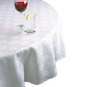 Maples Ivy Leaf Damask Design Tablecloths - 100% Cotton in White and in Array of Sizes to Elevate Your Dining Experience. - Image 2