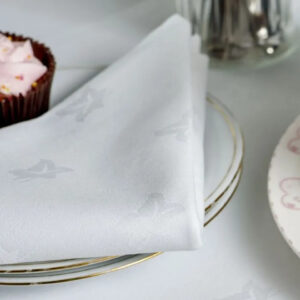 Maples Ivy Leaf Damask Design Tablecloths - 100% Cotton in White and in Array of Sizes to Elevate Your Dining Experience. - Image 4