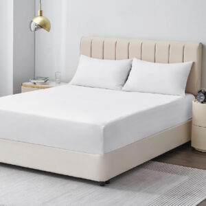Maples Pure White 100% Cotton Fitted Bed Sheet - Unveiling a Spectrum of Thread Count 220 & 300 and Sizes for Your Ultimate Comfort. - Image 2