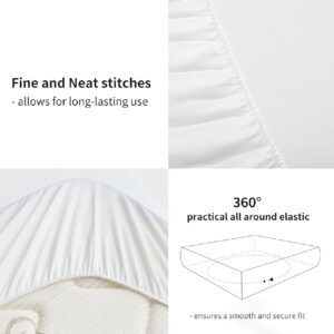 Maples Pure White 100% Cotton Fitted Bed Sheet - Unveiling a Spectrum of Thread Count 220 & 300 and Sizes for Your Ultimate Comfort. - Image 3