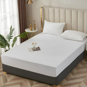Maples Pure White Polycotton Fitted Bed Sheet - Unveiling a Spectrum of Thread Counts (144 to 300) and Sizes for Your Ultimate Comfort - Image 1