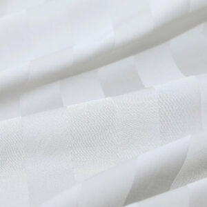 Maples Stripe Polycotton Fitted Bed Sheet, featuring elegant stripes of 0.5, 1, 2, and 3 CMS. Indulge in luxury with 300 thread counts, and find your ideal fit among a range of sizes and a multitude of color options. - Image 3
