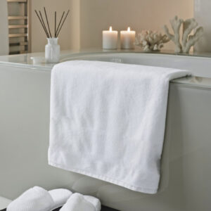 Maples White Borderless Bath Towels, Immerse Yourself in Luxury with 100% Cotton & 600 GSM for Unparalleled Comfort and Elegance. - Image 2