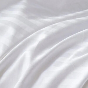 Maples Stripe 100% Cotton Duvet Cover with Elegant of 0.5, 1, 3 CMS Stripes. Immerse Yourself in Luxury with 260 & 300 Thread Count Choices and Discover Your Perfect Fit with an Array of Sizes in White Color. - Image 3