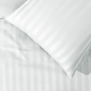 Maples Stripe Polycotton Duvet Cover, featuring elegant stripes of 0.5, 1 and 3 CMS. Indulge in luxury with 260 & 300 thread count options and find your ideal fit among a range of sizes. - Image 4