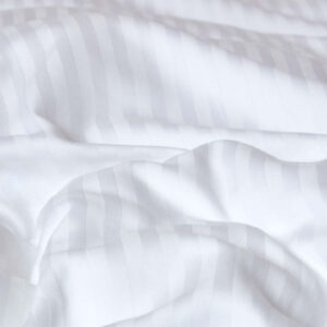 Maples Stripe 100% Cotton Flat Sheet with Elegant of 0.5, 1, 3 CMS Stripes. Immerse Yourself in Luxury with Thread Count 300, and Discover Your Perfect Fit with an Array of Sizes in White Color. - Image 2