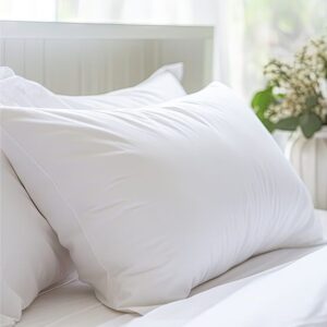 Maples Pure White Polycotton Pillow Covers – Available in Thread Counts 144 to 300 anMultiple Sizes - Image 1