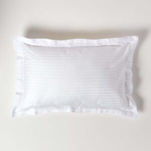 Maples Stripe 100% Cotton Pillow Covers with Elegant of 0.5, 1 & 3 CMS Stripes. Immerse Yourself in Luxury with 300 Thread Count and Discover Your Perfect Fit with an Array of Sizes in White Color. - Image 2