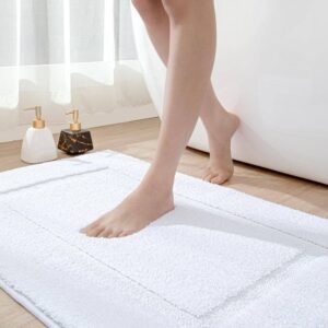 Maples Pure White Frame Border Design Anti-Slip Bath Mats - Image 2