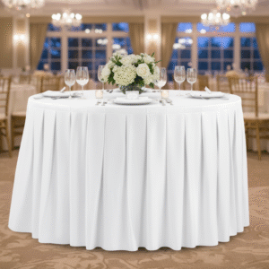 Maples Box Pleated Table Skirting – Available in Multiple Stylish Shades - Image 1