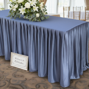 Maples Single Box Pleated Table Skirtings - Available in Multiple Stylish Shades and Designs - Image 1