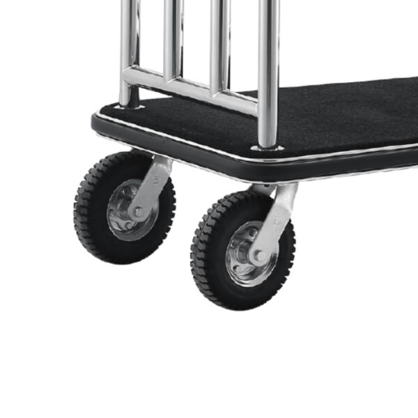 aples Hotel Stainless Steel Lobby Queen Flat Luggage Trolley