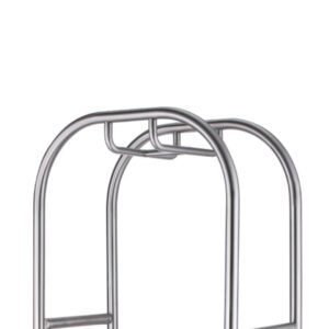Maples Hotel Stainless Steel Lobby Luggage Trolleys Collections – Elevate Your Guest Luxury Experience with Anti-Fingerprint Silver Finish and Elegant Black Carpet. - Image 5