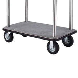 Maples Hotel Stainless Steel Lobby Luggage Trolleys Collections – Elevate Your Guest Luxury Experience with Anti-Fingerprint Silver Finish and Elegant Black Carpet. - Image 6