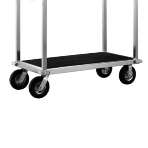 Maples Hotel Stainless Steel Lobby Luggage Trolleys Collections – Elevate Your Guest Luxury Experience with Anti-Fingerprint Silver Finish and Elegant Black Carpet. - Image 12