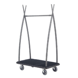 Maples Hotel Stainless Steel Lobby Luggage Trolleys Collections – Elevate Your Guest Luxury Experience with Anti-Fingerprint Silver Finish and Elegant Black Carpet. - Image 13