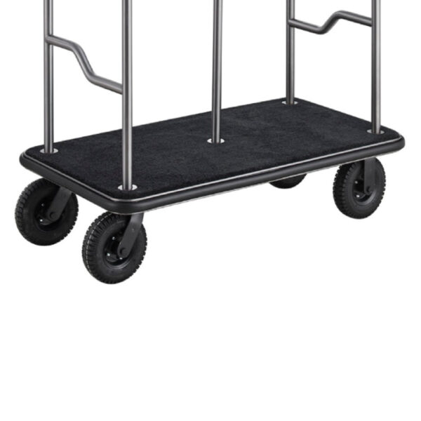 Maples Hotel Stainless Steel Lobby Luxury Pearl Flat Luggage Trolley