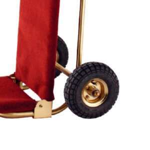 Maples Hotel Stainless Steel Lobby Hand Truck Luggage Trolley with Anti-Fingerprint Golden Finish with Red Carpet - Exquisite Luggage Carriage for a Grandiose Reception. - Image 3
