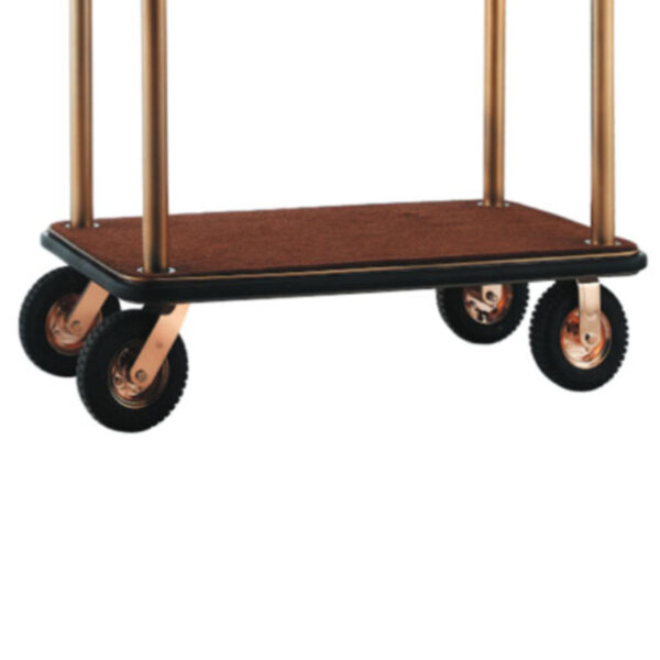 Maples Hotel Stainless Steel Lobby Luggage Trolley with Anti-Fingerprint Brownish Golden Finish