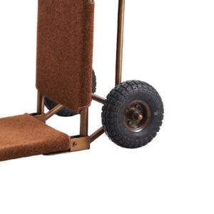 Maples Hotel Stainless Steel Lobby Hand Truck Luggage Trolley with Anti-Fingerprint Brownish Golden Finish with Brown Carpet, Exquisite Luggage Carriage for a Grandiose Reception. - Image 3