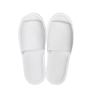 Maples Waffle Open Toe Slipper, 100% Cotton, soft and cozy experience for your feet. - Image 1