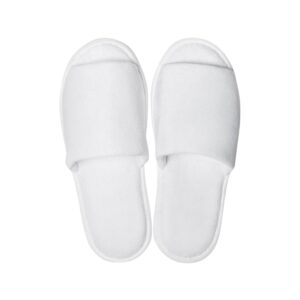 Maples Terry Velour Open Toe Slipper, 100% Cotton, Soft and Cozy Experience for Your Feet. - Image 1