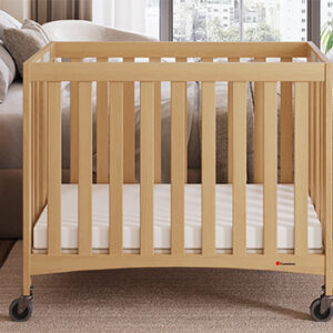 Maples Travel Sleeper Wooden Compact Crib with Mattress – Natural Wood - Foundations USA - Image 2