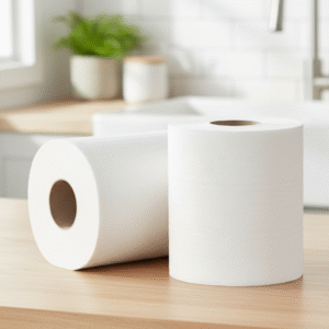 Maples White Maxi Roll Tissue: Embossed 600 GSM 2 Ply - Pack of 6 Rolls. - Image 1