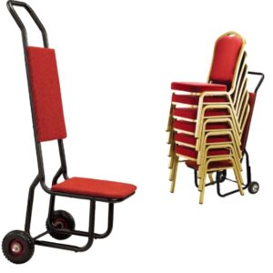 Maples Stacking Banquet Chair Trolley – Heavy-Duty, Red & Black - Image 1