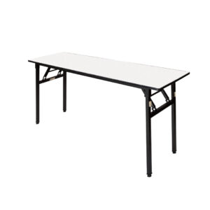 Maples Rectangular Banquet Table, White Melamine Board & High Compass Wooden Frame. - Image 1