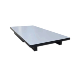 Maples Rectangular Banquet Table, White Melamine Board & High Compass Wooden Frame. - Image 3