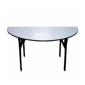 Maples Half Round Banquet Table, White Melamine Board & High Compass Wooden Frame. - Image 2